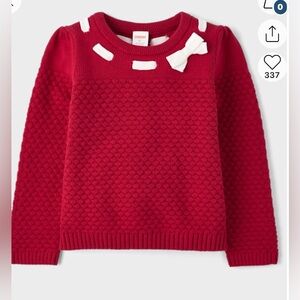 Girls Stitched Sweater- Holiday Express - Red